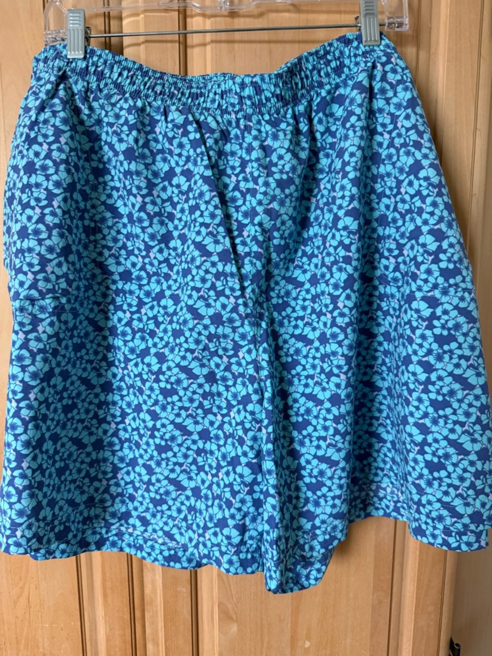 Columbia Blue and Aqua Floral Print Shorts